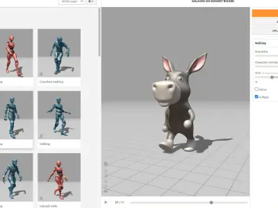 High-Quality 3D Cute Donkey - Animated for Games Low-poly 3D model
