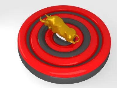 3D model Rodeo inflatable game bull sport Low-poly 3D model