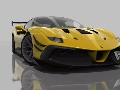 Ferrari 488 GTO  Low-poly 3D model