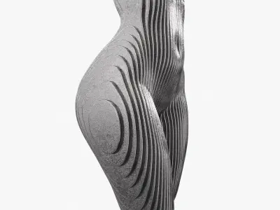 Figurine in the shape of a body made of metal plates 2 versions 3D model