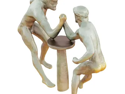 Sculpture of Greeks wrestling in their arms 3D model