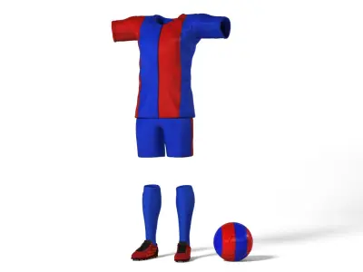 European Fotball Player Clothes Low-poly 3D model