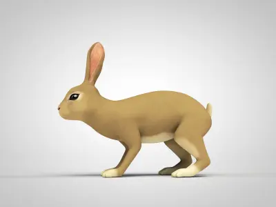 Animated and Rigged Rabbit 3D model