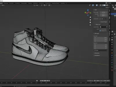 Jordan 1 Retro high Low-poly 3D model