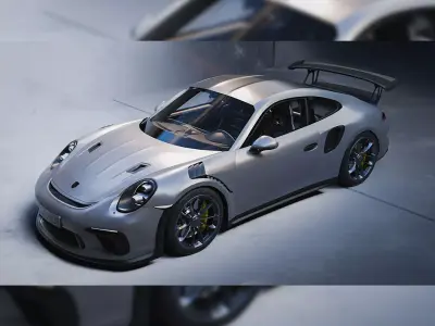 Porsche 911 GT3 Low-poly 3D model