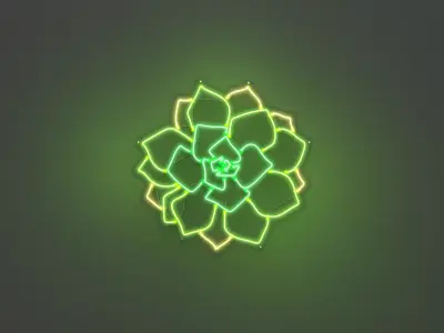 Succulent - Neon Sign 3D model