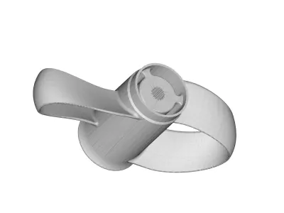 Toroidal boat propeller - 2 blades 3D print model