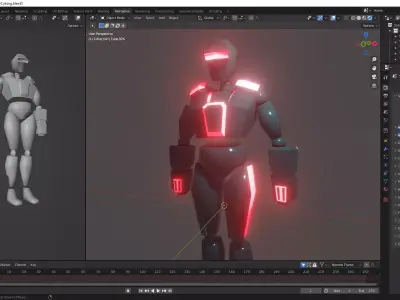 LowPolyCyborg robot Free 3D model
