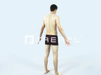 Prime E Beach Animated Rigged Sports Man Low-poly 3D model