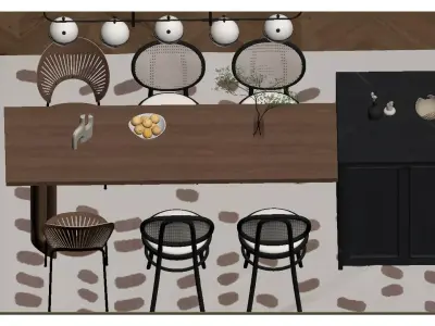 Retro Light Luxury Home Furnishings 3D model