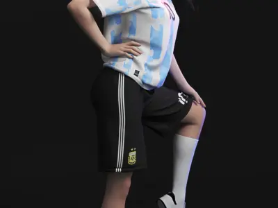 woman 1 silhouette of with soccer ball 3D model