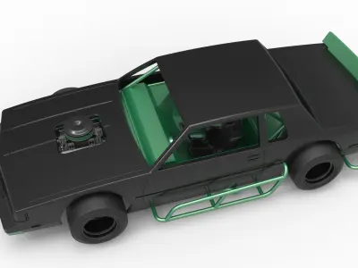 Vintage Asphalt Modified stock car Scale 1 to 25 3D print model