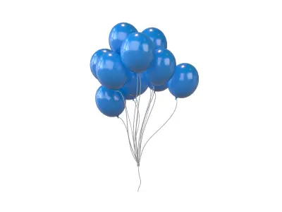 Bunch of Balloons v1 009 Low-poly 3D model