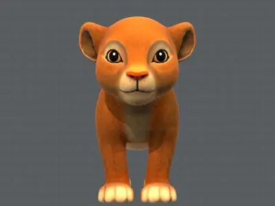 Baby Lion V01 Low-poly 3D model