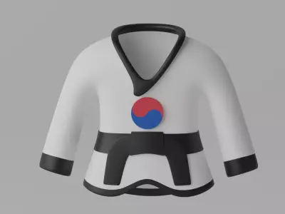 Korean Taekwondo Uniform Suit 3D model