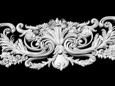 Central decor ornament for furniture 3D model 1055
