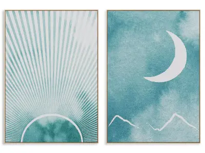 abstract painting frame set 3D model 227