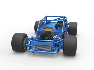 Vintage Asphalt Modified stock car Base Scale 1 to 25 3D print model