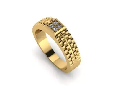 men wedding ring for daimonds 3D print model