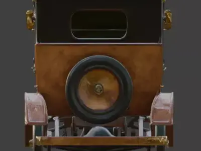 Stylized 3D Steampunk Vintage Automobile Low-poly 3D model