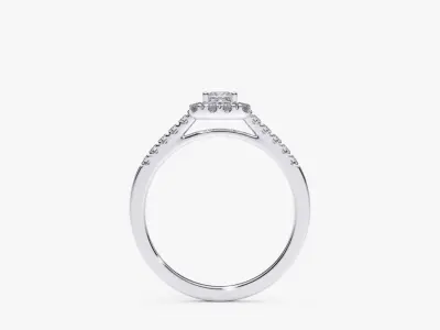 ZDR0142 engagement ring with princess cut diamonds 3D print model