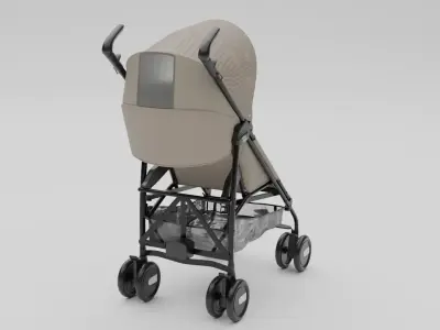 Baby Strollers Low-poly 3D model