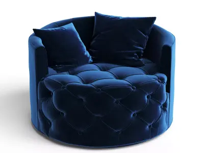  Contemporary Upholstered Tufted  3D model
