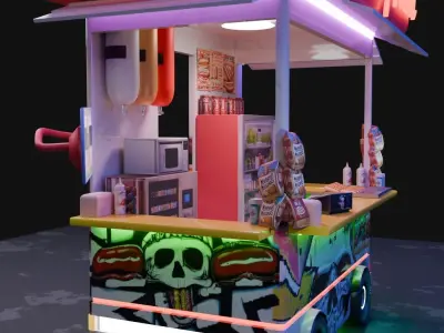 Hot dog cybercar cabin 3d model 3D model