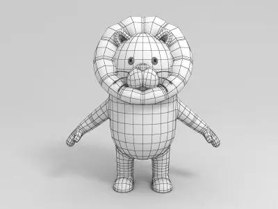 Rigged Lion Character 3D model