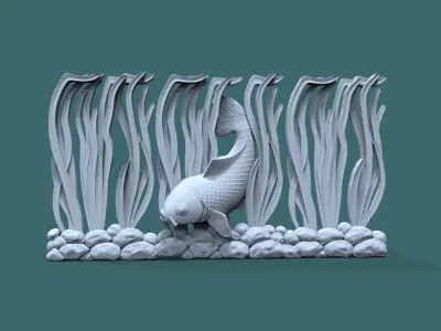 Underwater bas relief 3D print model