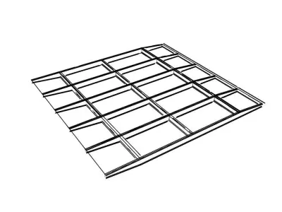 Wafle tappered steel glass canopy Low-poly 3D model