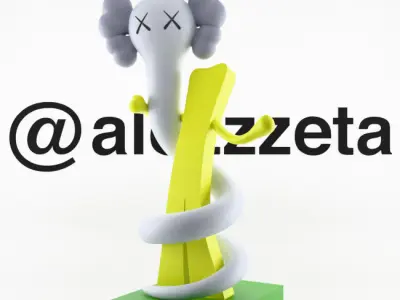  Kaws Born To Bend Textured Low-poly 3D model