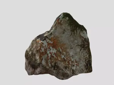 High Precision Moss Covered Rock  3D AssetKit PBR Low-poly  3D model