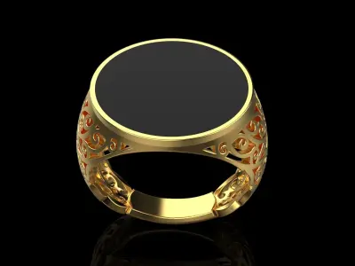 mens signet ring  3D print model