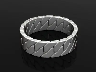 Cuban Chain Ring Stackble Ring 3D print model