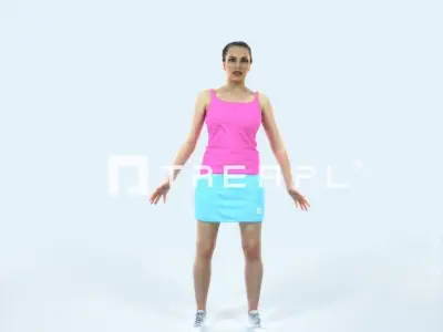 Dream J Animated Rigged Sports Woman Low-poly 3D model
