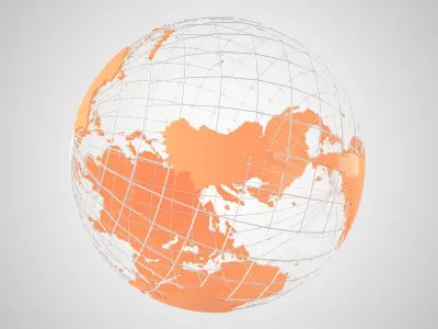 Globe News Skeleton Light Orange 3D model