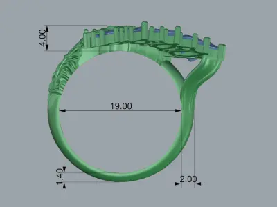 ring and earings  magerit style 1907 3D print model