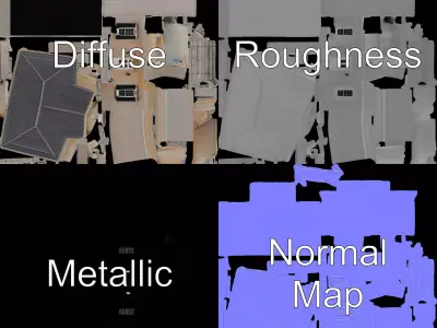 Neoclassical Facade model pack Low-poly 3D model