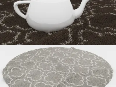 Round Rug Set 91 3D model