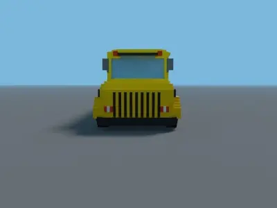School bus Voxel Low-poly 3D model