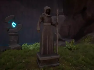 Robed Statue Low-poly 3D model