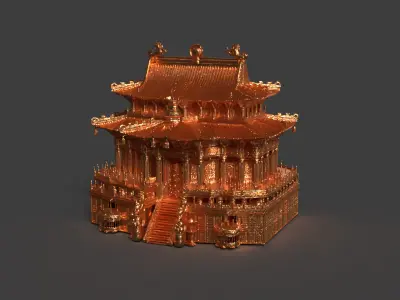 Chinese ancient building figure  3D model