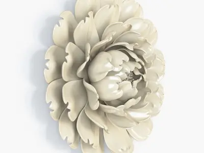 Ivory Large Flower Wall Decor 3D model