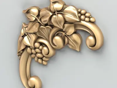 Carved decor corner 006 3D model
