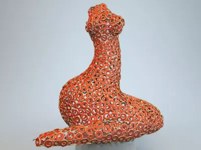 Sculpture Woman of the rings P 3D print model