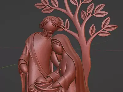 Nativity Scene Statue  Holy Family 3D Printable Sculpture 3D print model