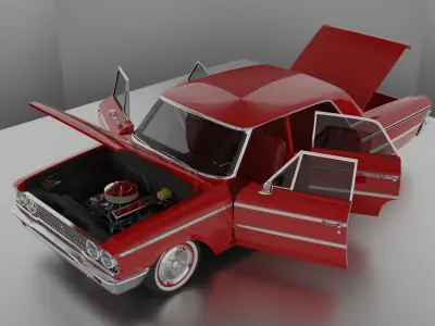 1960s Muscle Car 7 Fully Featured Low-poly 3D model