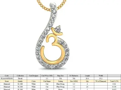 Solitaire Women Pendant 3dm STL OBJ FBX Renders Details 3D print model 83