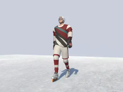 ice hockey player Rigged  Low-poly 3D model